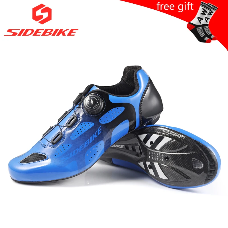 blue road cycling shoes