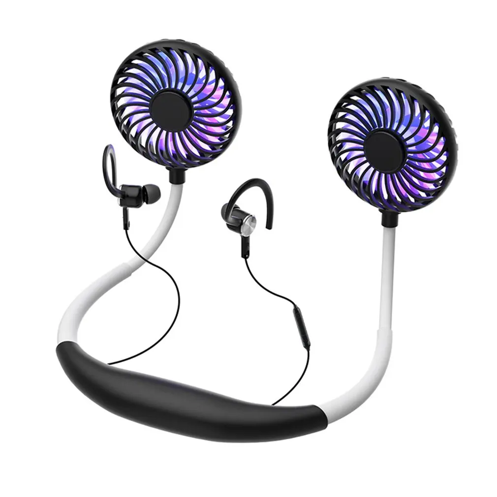 

Portable USB Mini Fan Neck Fan Rechargeable Small Portable Sports Fan Hand Air Conditioner Cooler Creative Hanging Neck Desk Fan