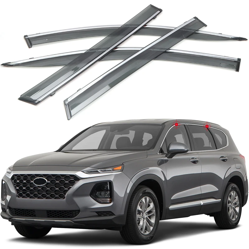 

Fit for Hyundai Santa Fe TM 2019 2020 Car Styling Window Visor Vent Shade Sun Rain Guard Deflectors 4pcs Auto Accessories