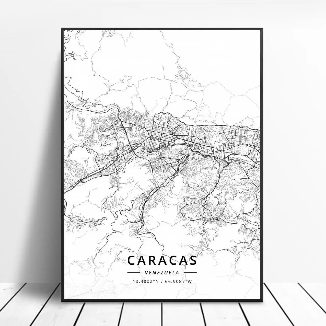 Caracas Maracaibo -Venezuela Canvas Art Map Poster | Дом и сад