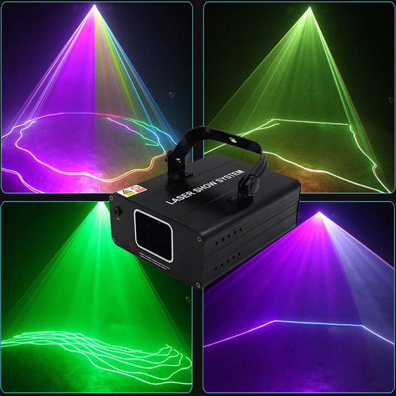 Dj RGB Laser 1Head Mini Disco Line Beam Scanner Lazer Stage Light Fog Machine Night Club KTV Bar