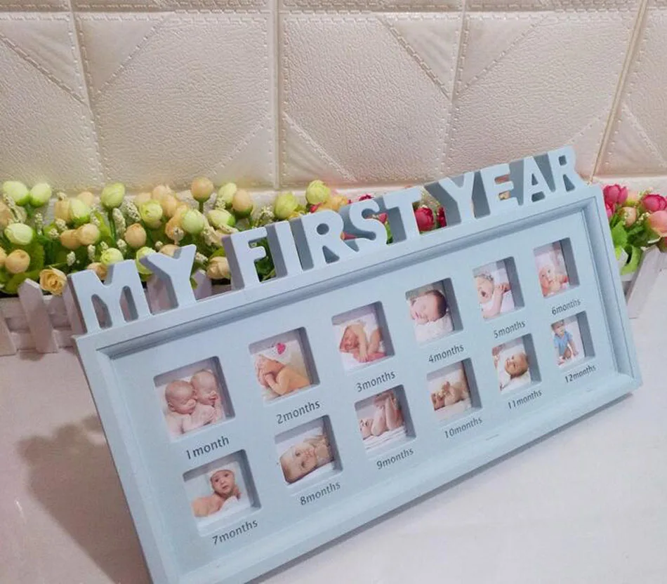 New Kids Birthday Gift My First Year Baby 12 Months Picture Photo Frame Display Newborn Photo Frame Picture Home Decor Ornaments