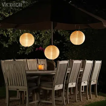 

20/25/30cm LED Solar Light Chinese Lantern LED Solar Lantern Lamp Waterproof Outdoor Festival Party Decorative Hanging Light