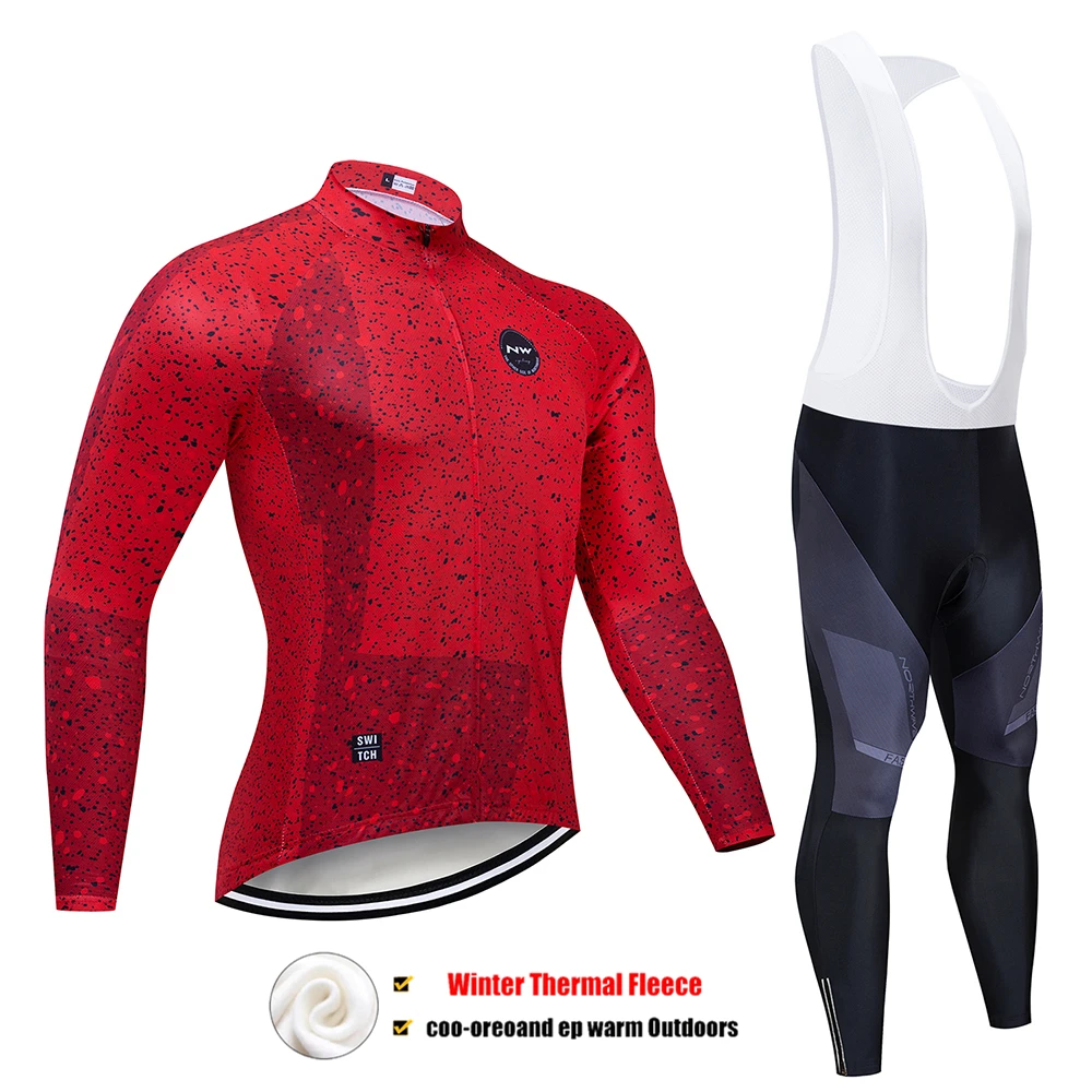 Pic Color Pro Team NW велосипедная майка 9D комплект с нагрудником MTB Униформа велосипедная одежда мужская зимняя теплая флисовая велосипедная Одежда для велоспорта - Цвет: Pic Color