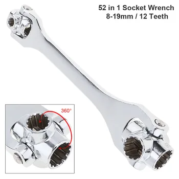 

52 In 1 Multifunction Double End 8mm-19mm Torque Socket Wrench Spanner with 360 Degree Rotation and 12 Teeth for Car Repair Tool