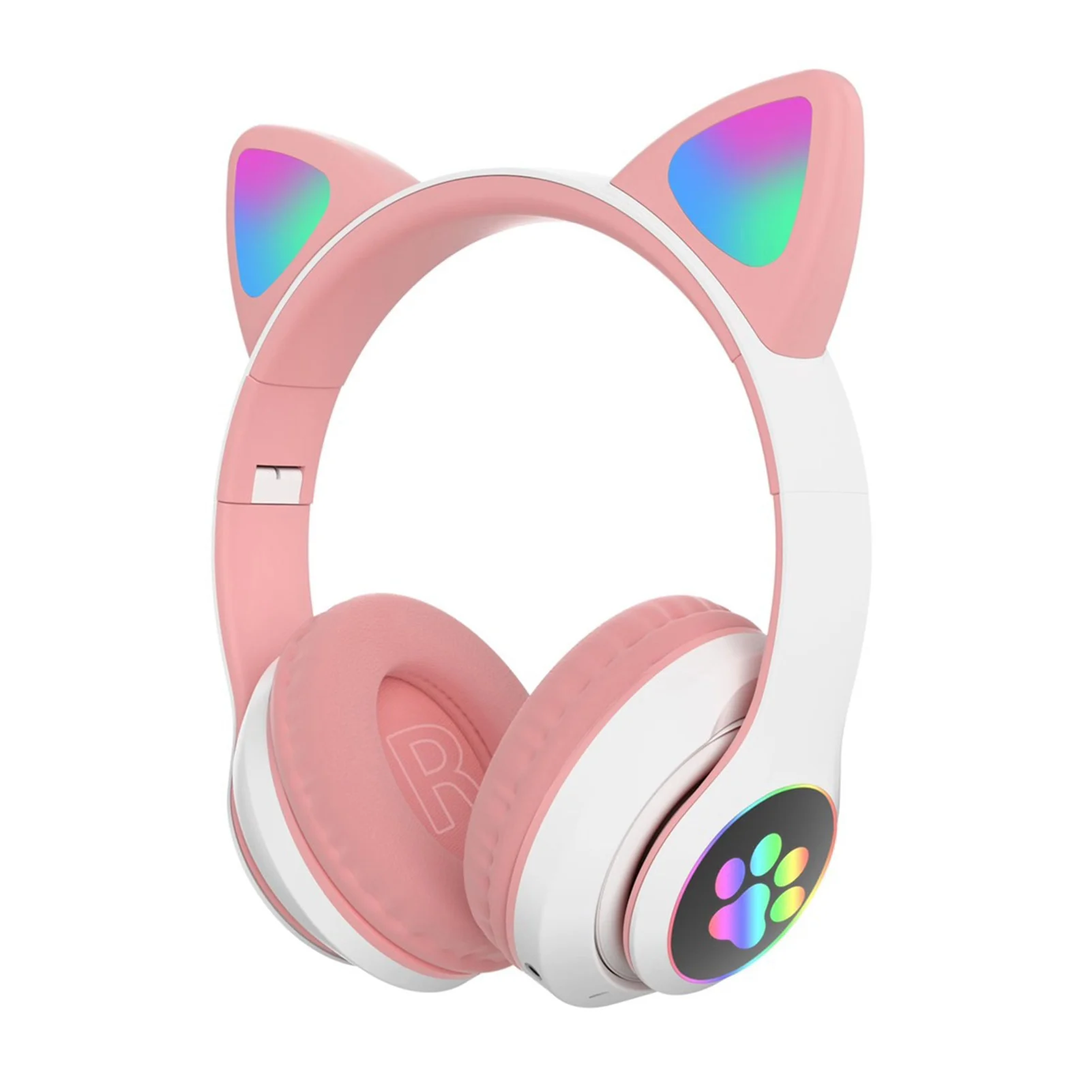 Fashion Bluetooth 5 0 Wireless Gaming Headset FM Radio Kids Adult LED Light Up Cute Cat Ear HIFI Music Foldable Headphones Gift