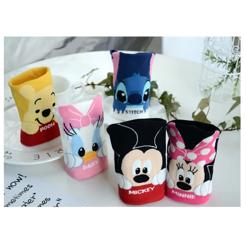 Милые Мультяшные хлопковые носки Disney новый дизайн рождественские короткие