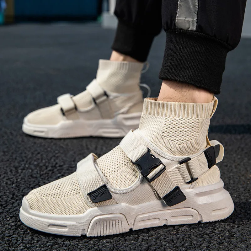 

MEN'S SHOES Four Seasons 2019 New Style Trend Versatile Hight-top Canvas Socks Shoes Sports Casual Korean-style MEN'S SHOES