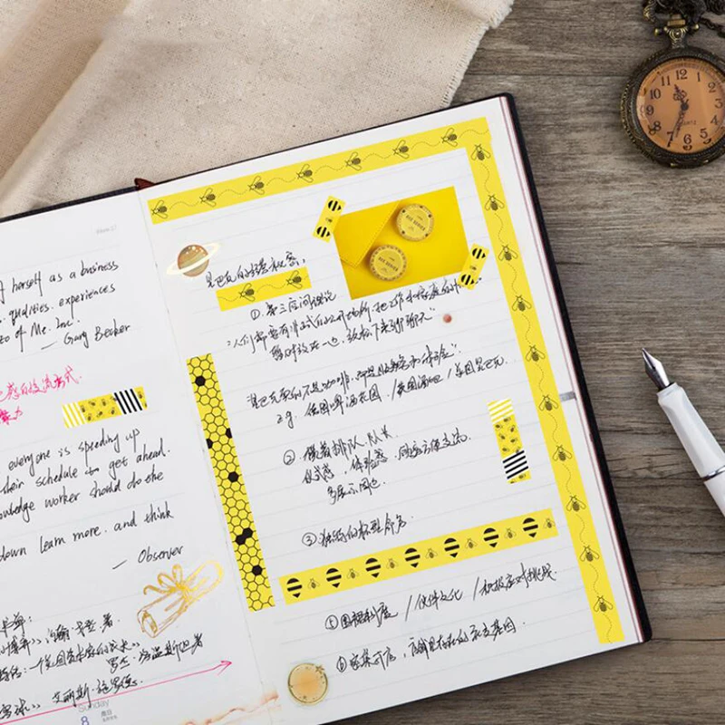 Little Bee Washi Tape Decorative Adhesive Tape Decora Diy Scrapbooking Journal Stickers Label Stationery School Supplies 3 Little Bee Washi Tape Decorative Adhesive Tape Decora Diy Scrapbooking Journal Stickers Label Stationery School Supplies 3