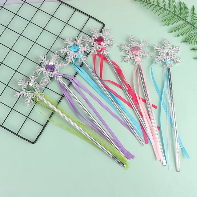 Princess Cosplay Props Hot Cute Dreamlike Five Pointed Snowflake Star Fairy Wand Kids Magic Stick Girl Birthday Gift 2