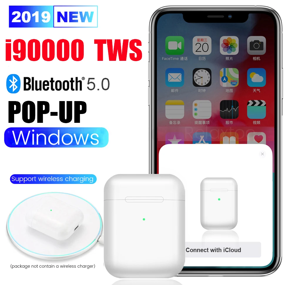 i90000 TWS Bluetooth 5,0 наушники с сенсорным управлением беспроводные Bluetooth наушники бинауральные беспроводные гарнитуры для телефона