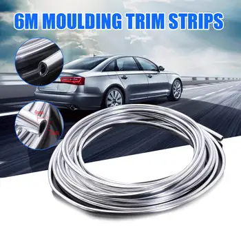 

6M Chrome Moulding Trim Strip Car Door Edge Scratch Guard Protector Cover Strip Roll Universal Decorative Line Auto Accessorie