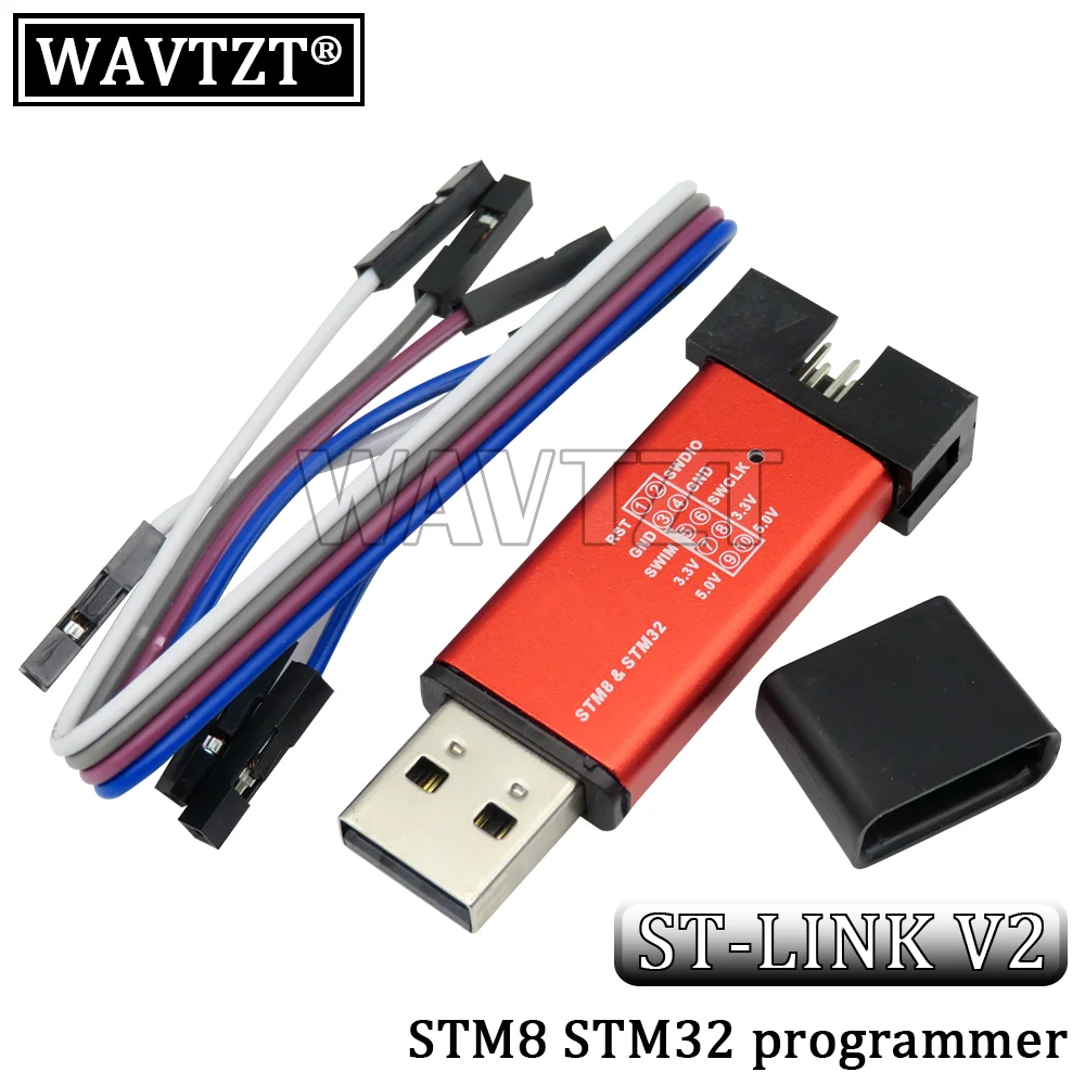 Wavtzt St Link Stlink St-Link V2 Mini Stm8 Simulatore Stm32 Download Programmatore Programmazione Con Coperchio Cavo Dupont St Link V2