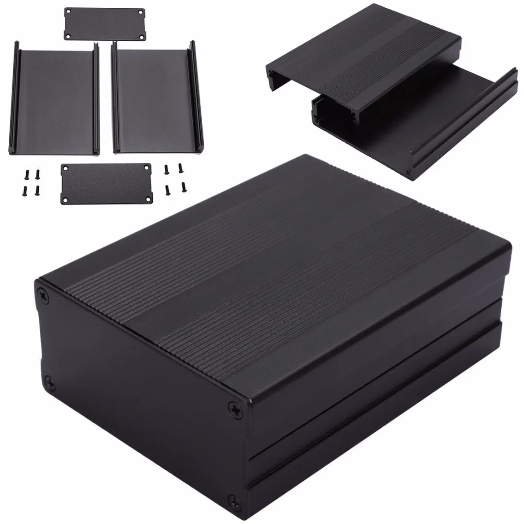 Practical Aluminum Enclosure Black 100x76x35mm Aluminum PCB Instrument Box Enclosure Electronic Project Case with 8 Screws