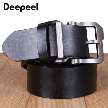 

Deepeel 1pc 3.8cm*110-130cm Mens Cowhide Genuine Leather Belts Irregular Pin Buckle Decorative Retro Casual Apparel Girdle YK775