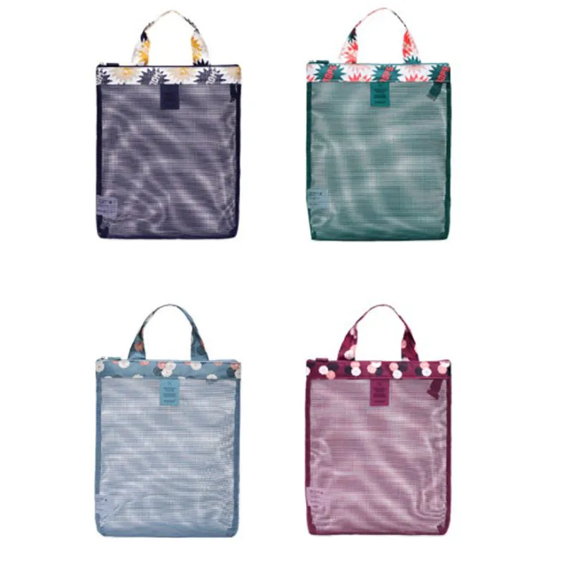 Bolso de mano de pícnic para acampada al aire libre, bolsa de almacenamiento transparente para piscina, playa, teléfono, zapatos de baño, bolsa de almacenamiento de malla