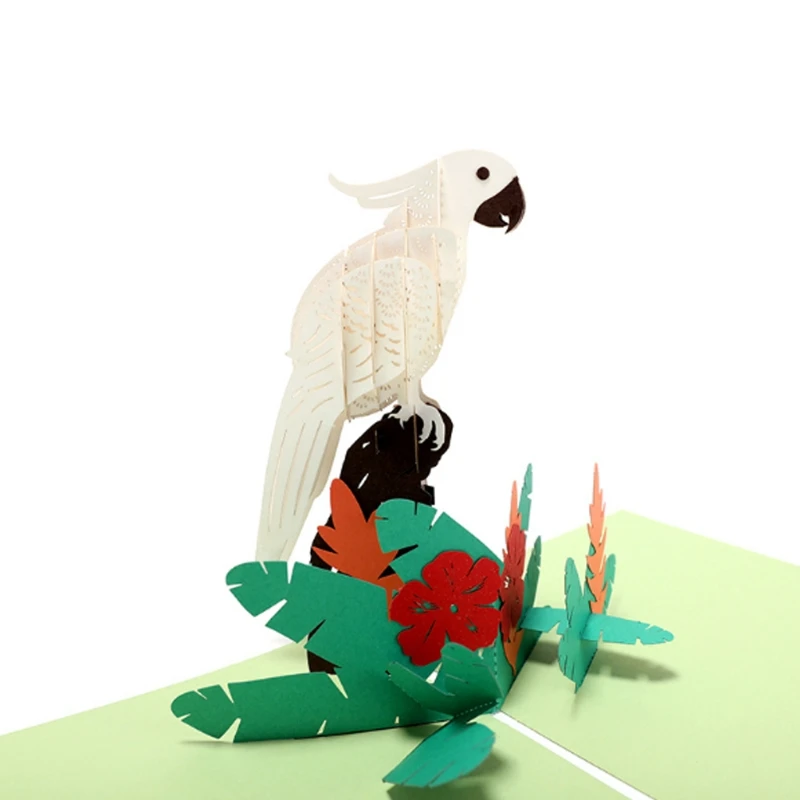 

3D Creative Parrot Pop Up Cards Valentine Lover Happy Birthday Anniversary Greet