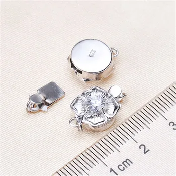 

Clasps For Jewelry Making Fastening Accessories 925 silver plating Cubic Zirconia Clasps For DIY Pearls Necklace Bracelet Clasp
