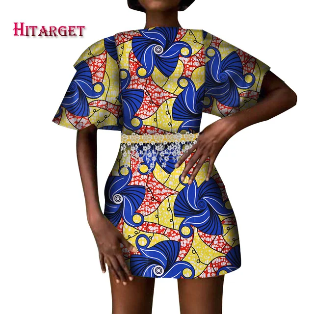 20 Hitarget женское платье в африканском стиле dashiki сексуальные платья для женщин Анкара восковая печать короткий рукав платье для женщин одежда WY4862 - Цвет: 20