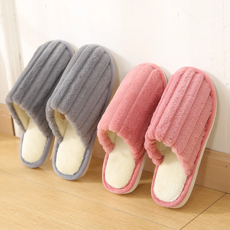 

New Style Winter Home Cotton Slippers Men And Women Indoor Anti-slip Warm Slipper Couples Cute Home Shoes