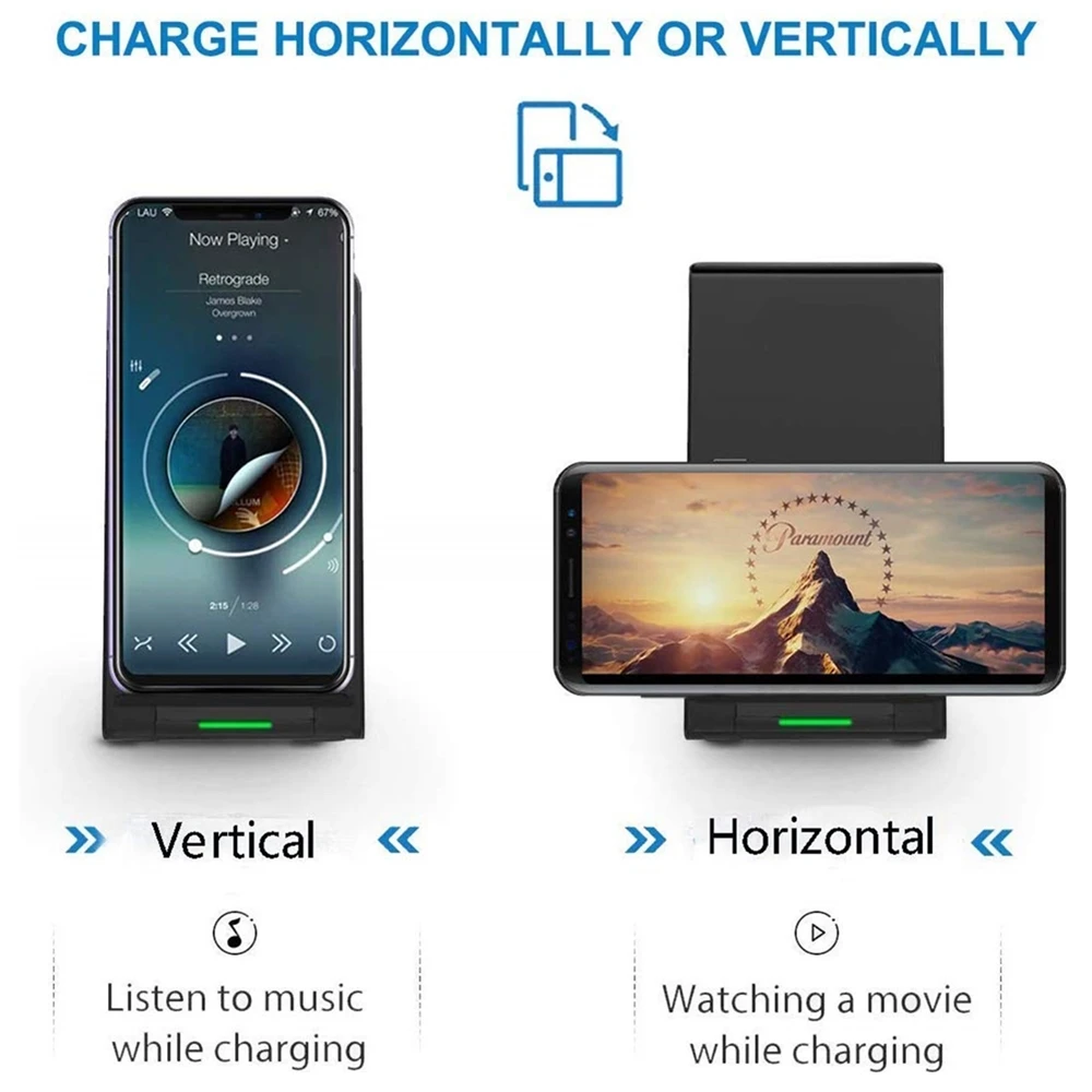 DCAE 15W Fast Wireless Charger USB C Qi Quick Charging Stand Pad for iPhone 11 Pro X XS Max XR 8 Airpods Samsung S10 S9 Note 10