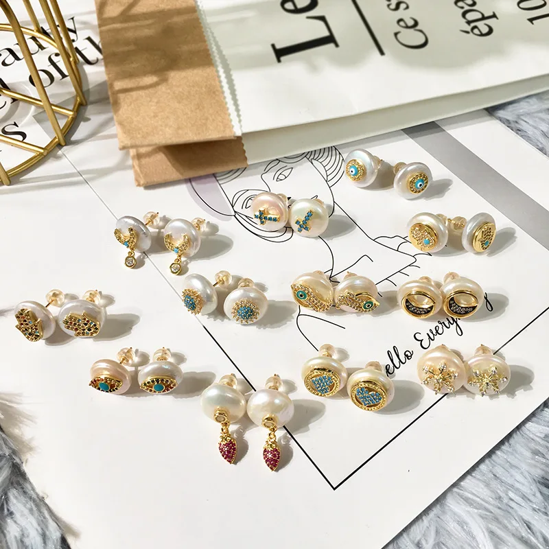 

New Arrival Pearl Stud Earring for Women High Quaity Gold color Rhinestone ornament Pearl Earring Jewelry Gift Earrings Dropship