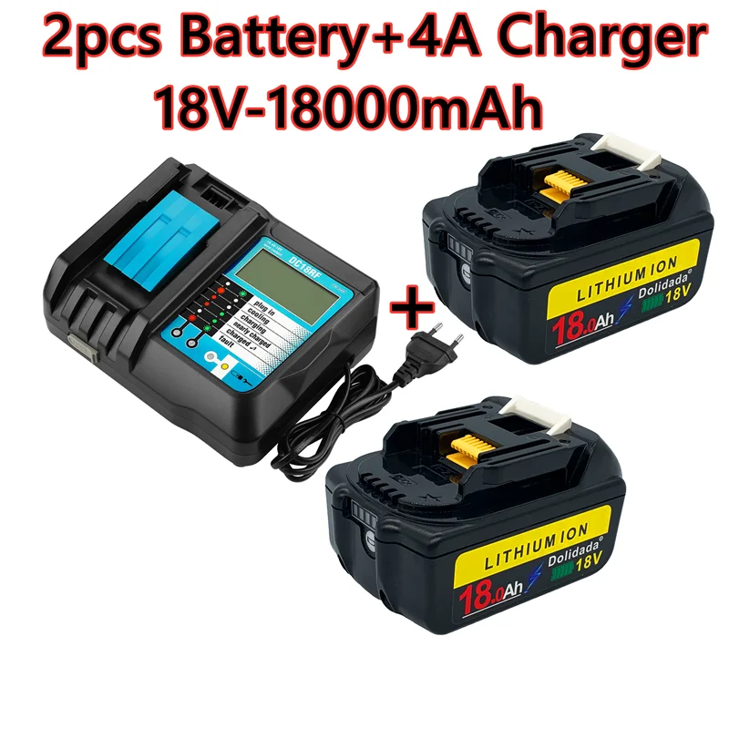 2021 new bl1860 rechargeable battery 18 V 18000mah Makita Li ion bl1840 bl1850 bl1830 bl1860b LXT 400 + charger | Электроника