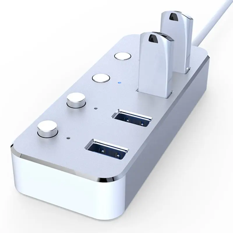 3,0 концентратор супер скорость 4 порта Внешний микро-usb-хаб разветвитель портативный для Apple Macbook Air ноутбук ПК планшет концентратор