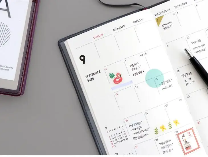 Pocket Weekly Agenda 176P 100*168*15mm Month Week Plan Gift