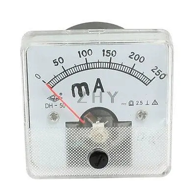 

DH50 DC 0-250mA Class 2.5 Accuracy Analog Ammeter Amperemeter Gauge