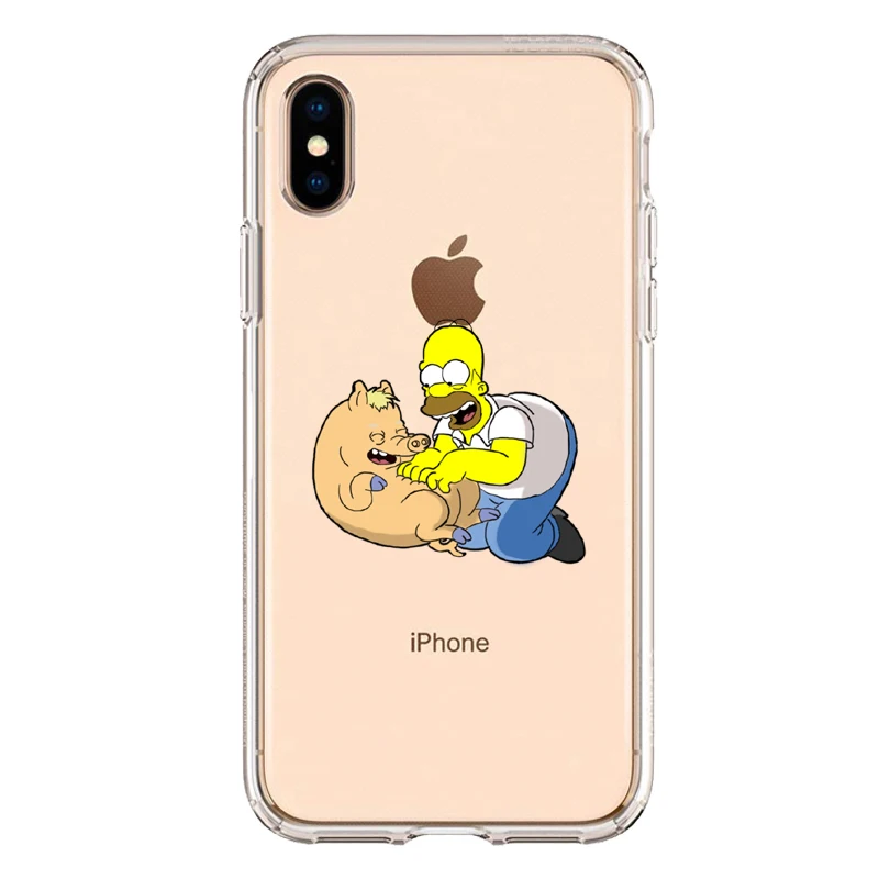 Мягкий чехол из ТПУ для iPhone XS MAX The Simpson чехол для iPhone 6 6S 7 8 Plus 7 8X10 XS XR прозрачный силиконовый чехол - Цвет: TPU