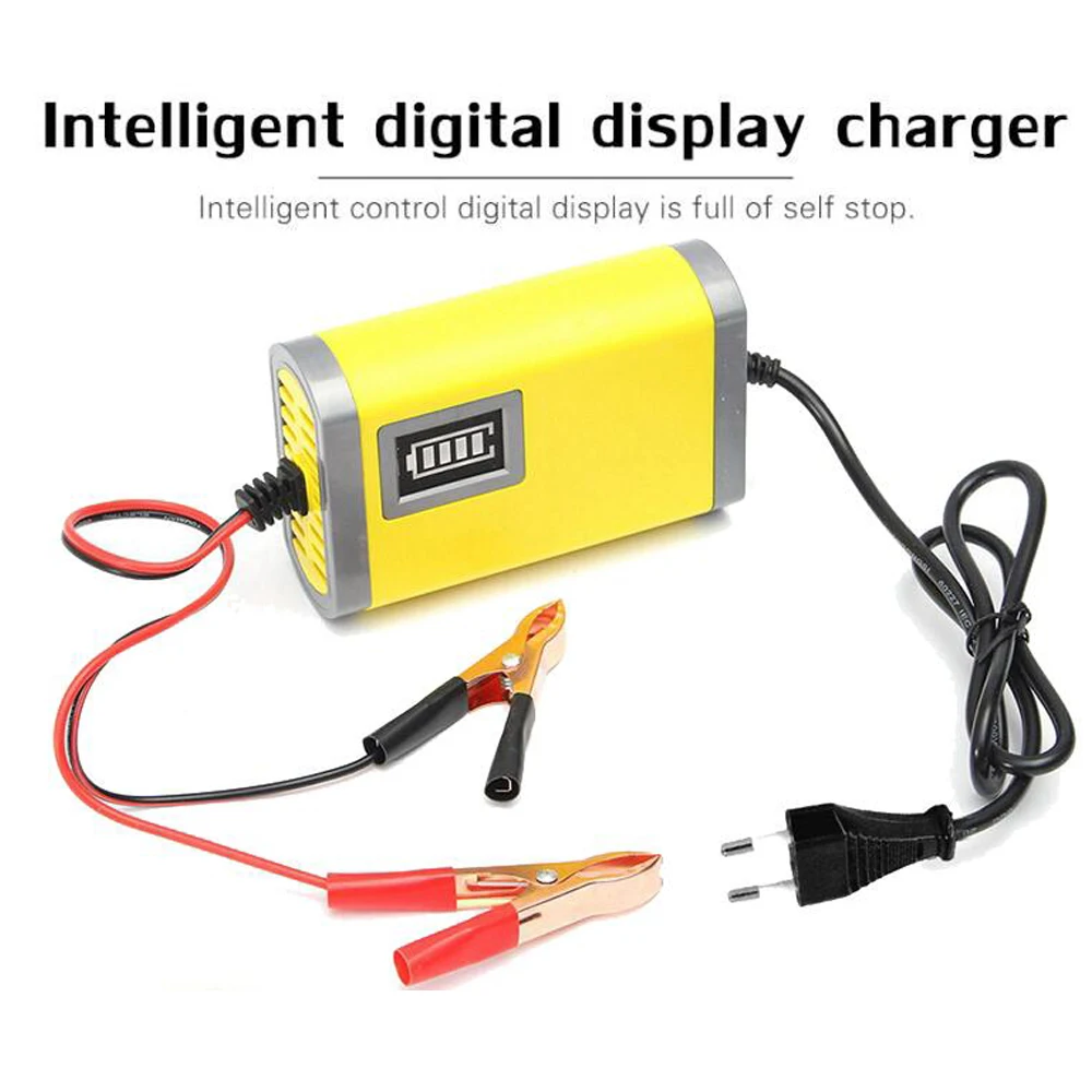 

12V 2A LCD Display Smart Charger For Motorcycle Car Battery Full Automatic Charging Adapter Lead Acid AGM GEL 12V AC110V 220V