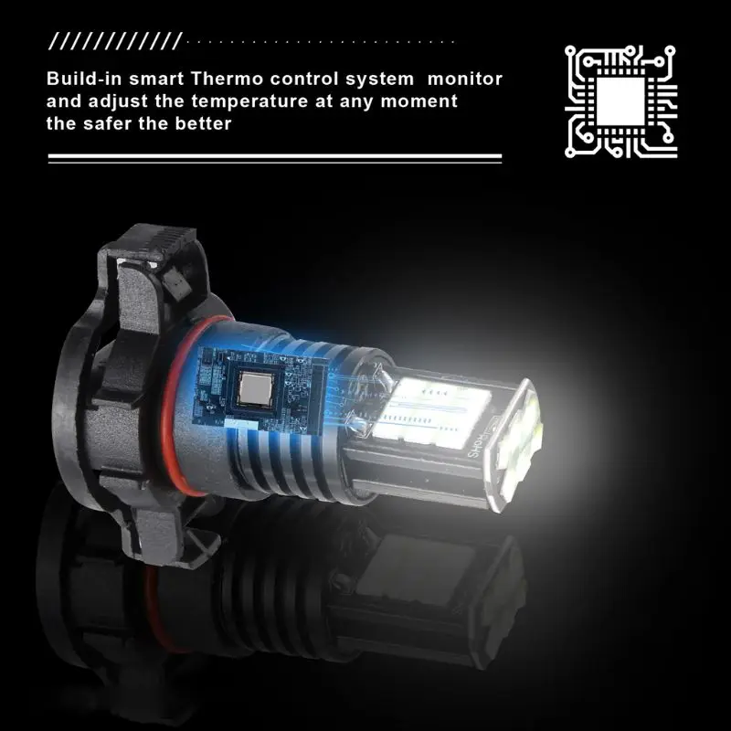 DC12V-H16-24 светодиодный лампы автомобиля анти-туман лампа пару белых светильник Замена для фар дальнего света автомобильной