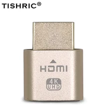 TISHRIC HDMI wirtualny wyświetlacz HDMI Dummy Plug DDC EDID Cheat wirtualna wtyczka HDMI Dummy Emulator Adapter do bitcoinów górnictwo