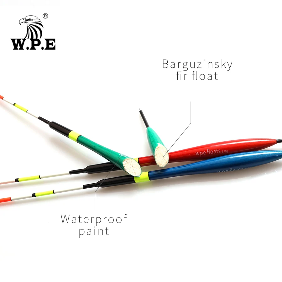W.P.E бренд рыболовный поплавок 3 шт./лот из баргузинской ели поплавки Размер 4/5/6g карп рыбалка поплавок для рыбной ловли вертикальный Буй рыболовные снасти