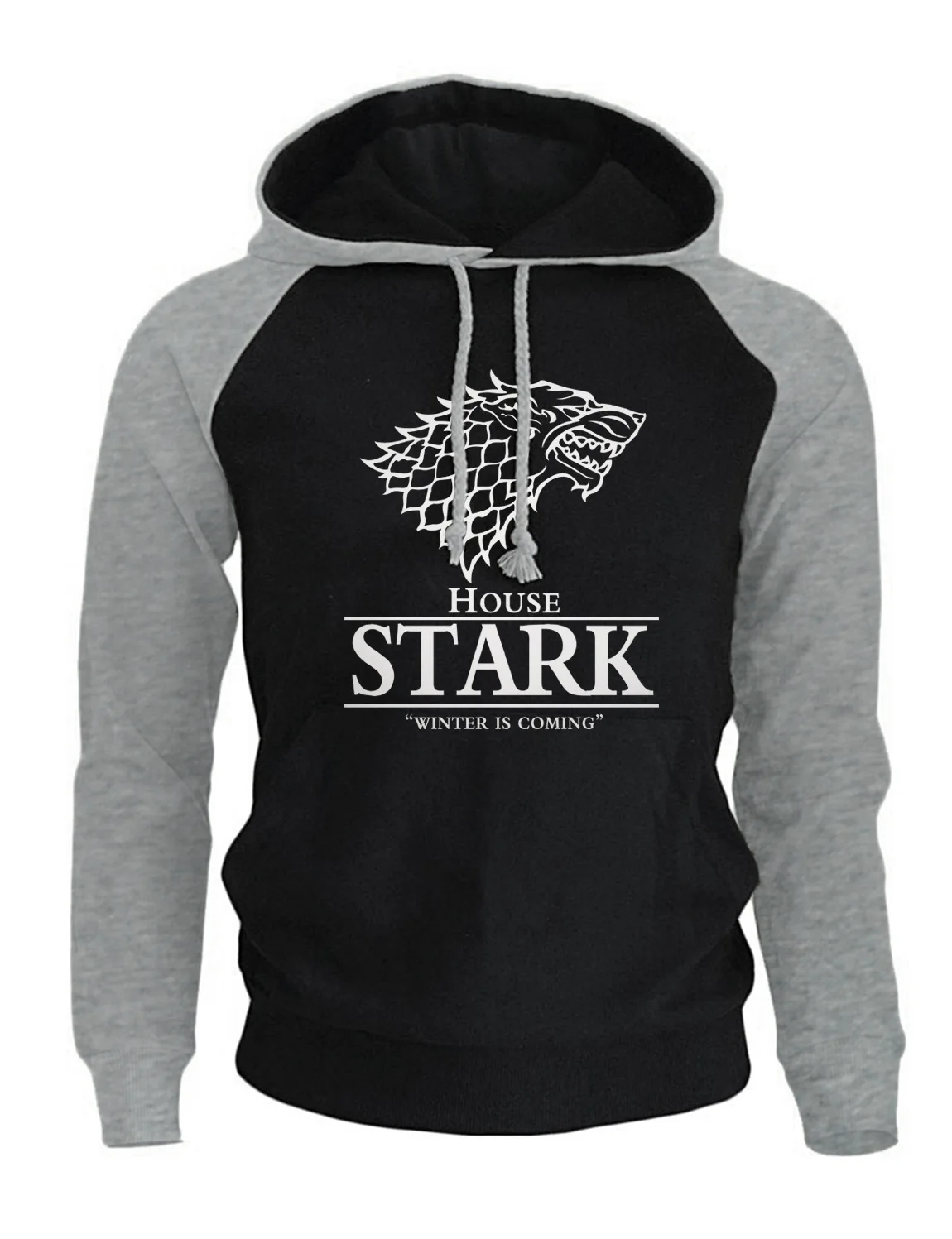 

Raglan Hoodies For Men House Stark The Song of Ice and Fire Winter Is Coming Men's Sportswear Game Of Thrones Sweatshirt