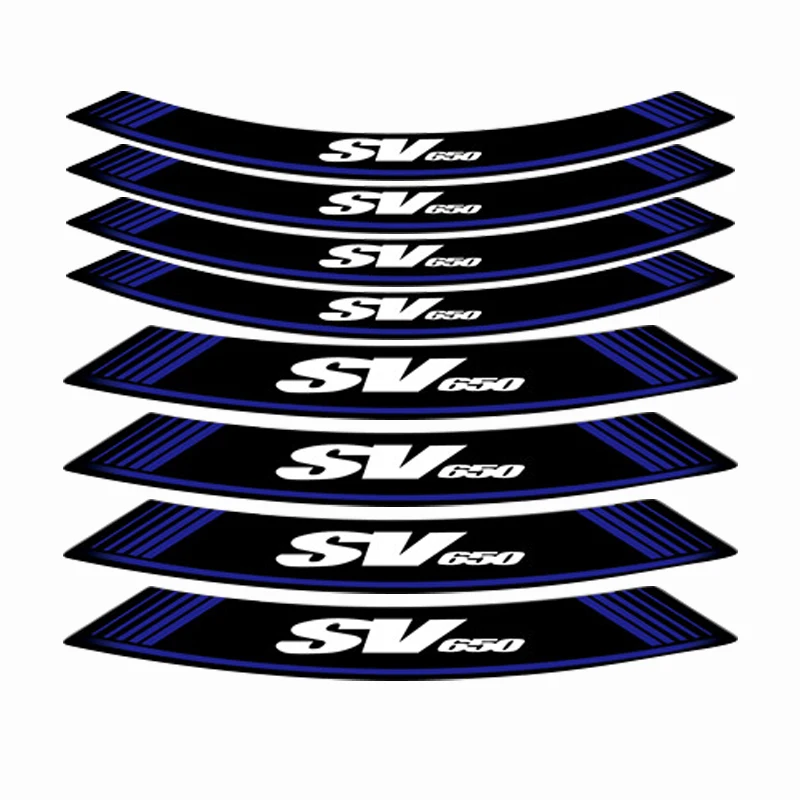 

a set of 8 pcs motorcycle sticker stripe model logo wheel stickers tires waterproof decals for suzuki SV650 sv 650