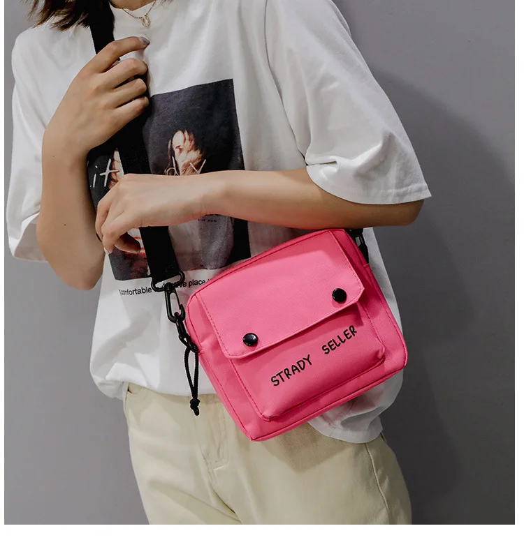 Hip Hop GIRL'S Cool Earth Disco Dancing Bag Canvas Bag Shoulder Bag Students Shoulder Bag Women's Contrast Color Bag