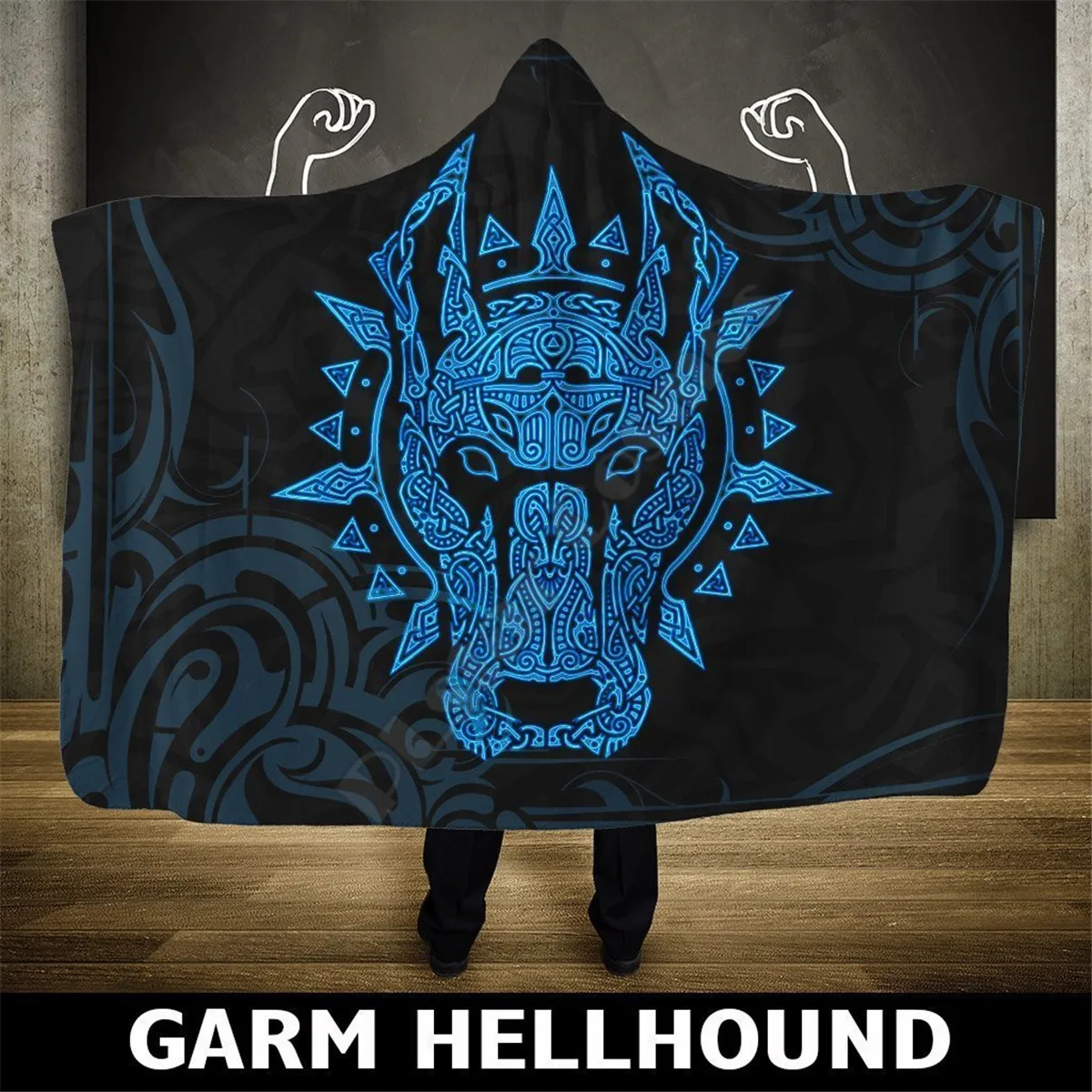 

Viking Hooded Blanket Garm Hellhound 3D printed Wearable Blanket Adults Kids Various Types Hooded Blanket Wearable