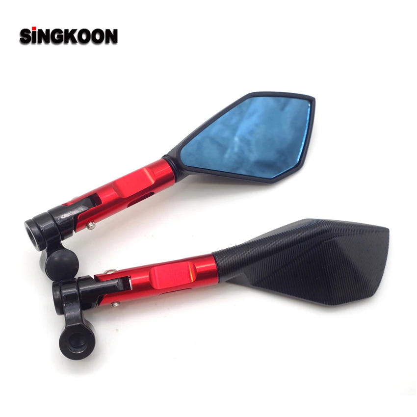 

FOR bobber yamaha aerox 50 msx 125 piaggio honda pcx Universal cnc motorcycle Rearview Side Mirror Blue Lens retroviseur moto