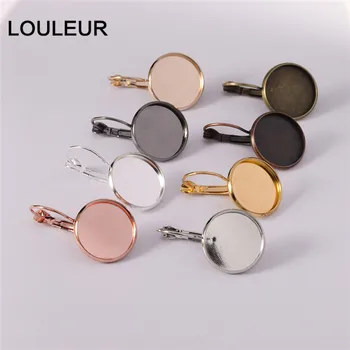 

10pcs/lot French Lever Back Earring Setting Earring Base Tray Cabochon Setting Cameo Base Jewelry Glass cabochons Earring Blank