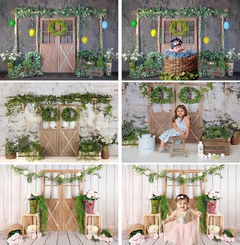 

Spring Easter Backdrop Photography Photo Background Studio Children Eggs Rabbit Carrot Bunny Newborn Floral Kids Pastel Backdrop