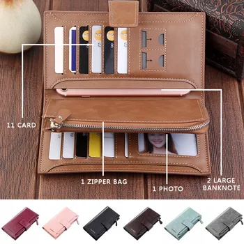 

Men's Long Card Wallet Multifunctional Zipper Card Case Simple and Stylish Mobile Phone Bag Wallet card holder card wallet #30