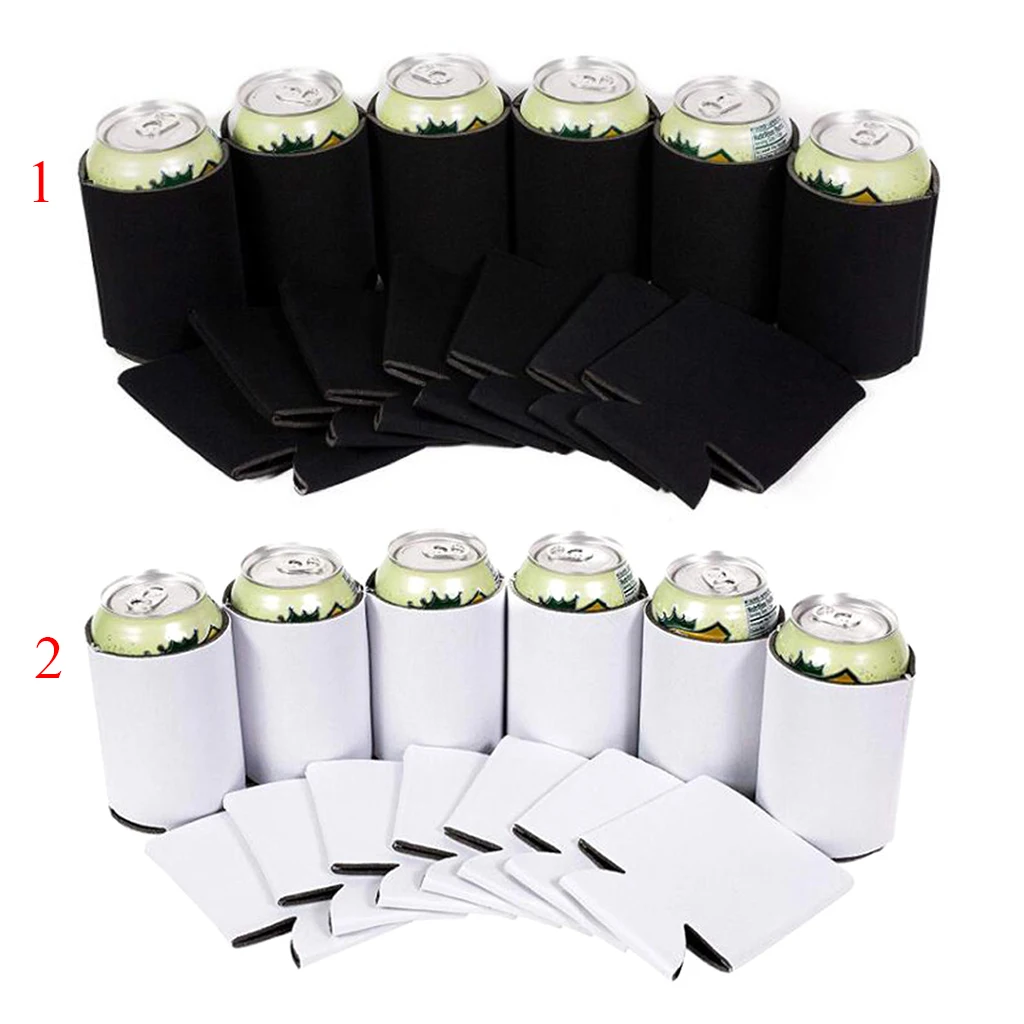 10pcs Lightweight Beer Can Coolers Sleeves Soft Insulated Reusable for Water Bottles Soda Hot Cold Drink Homew Travel Supplies