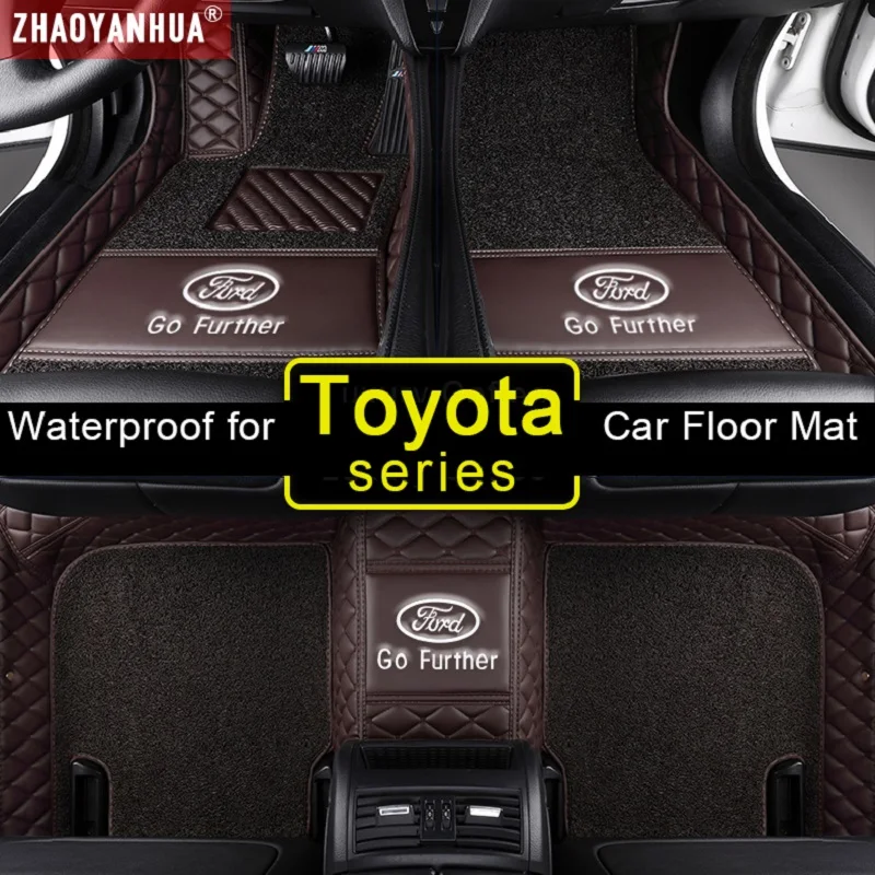 3D водонепроницаемые автомобильные коврики для Toyota wish land cruiser 100 alphard tundra Coaster Terios аксессуары кожаные коврики ковер