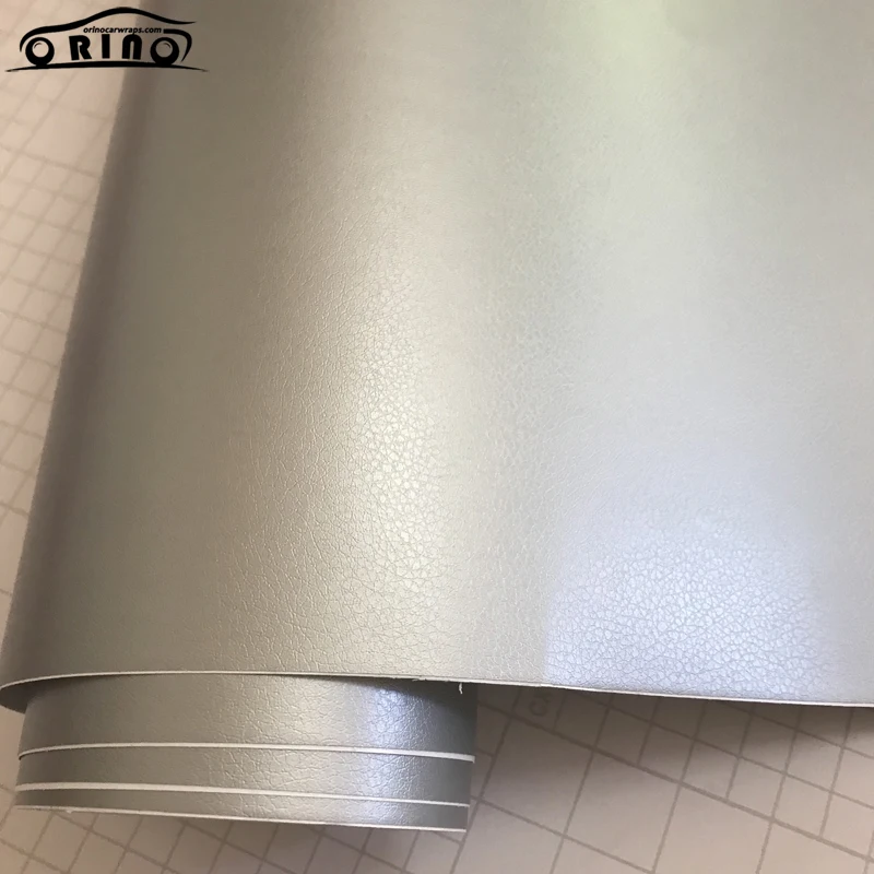 Silver Leather Vinyl Wrap Film-3