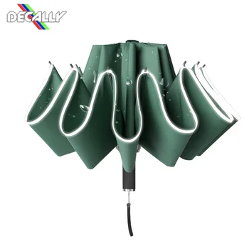 

Automatic Umbrella Reverse Folding Business Umbrella with Reflective Strips Umbrellas Rain for Men Women Windproof Male Parasol