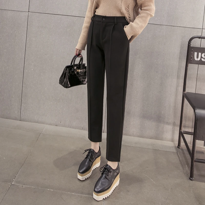 

Qiu dong outfit elasticity of tall waist trousers for whom more han edition cultivate one's morality show thin tapered pants nin