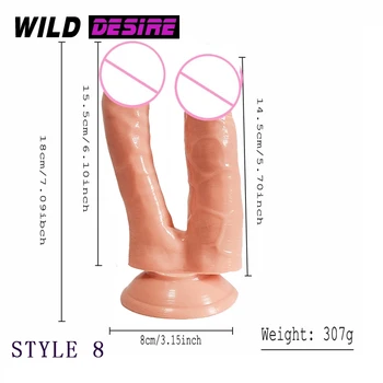 2020 New Big Anal Dildo Double Phallus For Woman Realistic Two Dildo Doble Penetracion Artificial Penis Suction Cup Adult toy 18 6