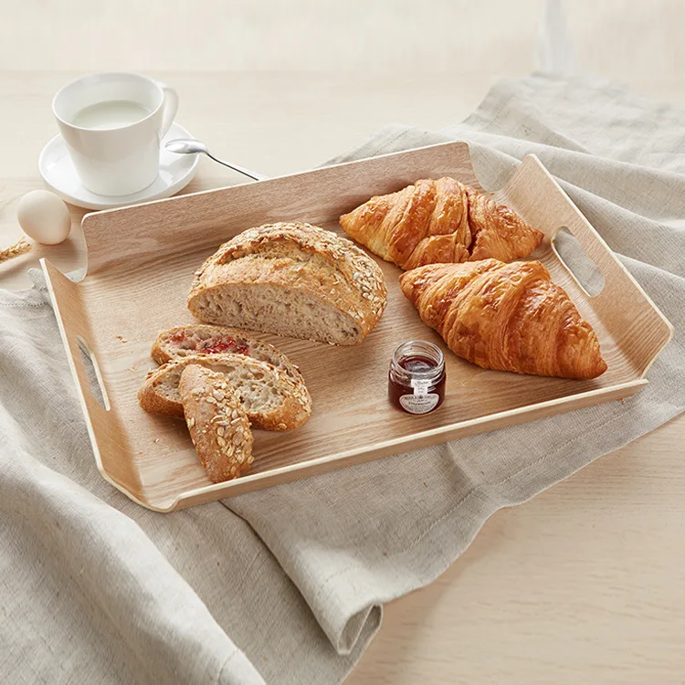 Wood Hotel Restaurant Serving Food Disc Japanese Style Home Bakery Bread Plate Creative Ash Wood Fruit Snack Tray
